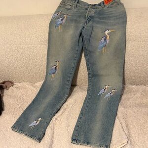 Blue Embroidered Heron Preston Jeans